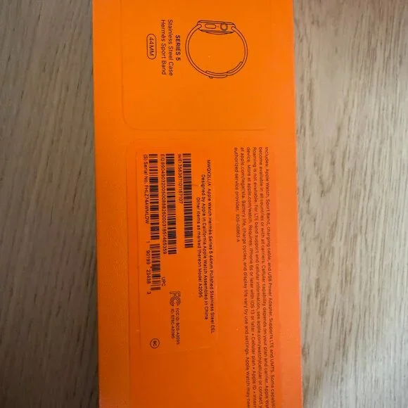 HERMES APPLE WATCH- SERIES 5-Stainelss Steel- BRAND NEW HERMES Sport Band ORANGE - Picture 3 of 4